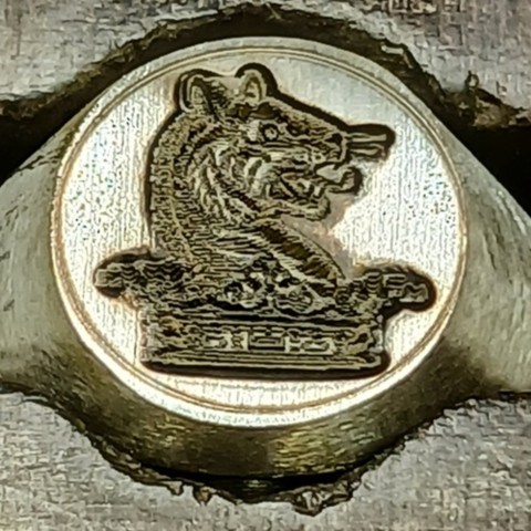 A crest engraving raw from my laser engraving machine